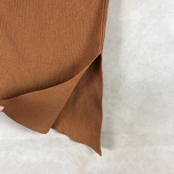 Brown Ribbed Asymmetrical Tube Top PAPERMOON Size MEDIUM - Picture 6 of 8